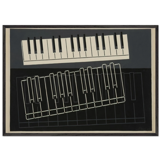 PIANO KEYS 1932 - Josef Albers Framed Art Print – Black Wooden Frame - Default Title - -Framed Art Print