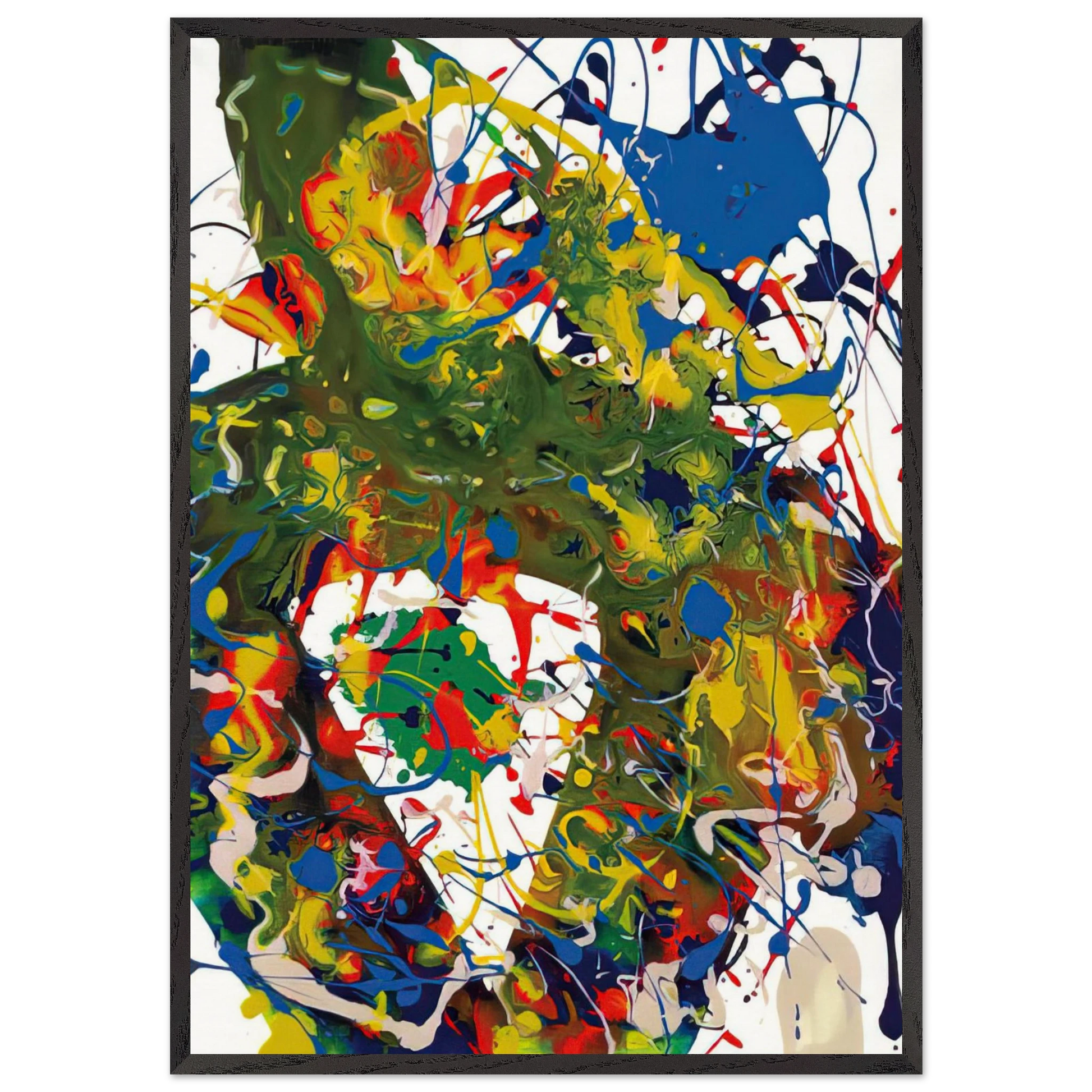 Untitled  SFP94-65  SFF 1739  - Sam Francis Framed Art Print – Black Wooden Frame - Default Title - -Framed Art Print