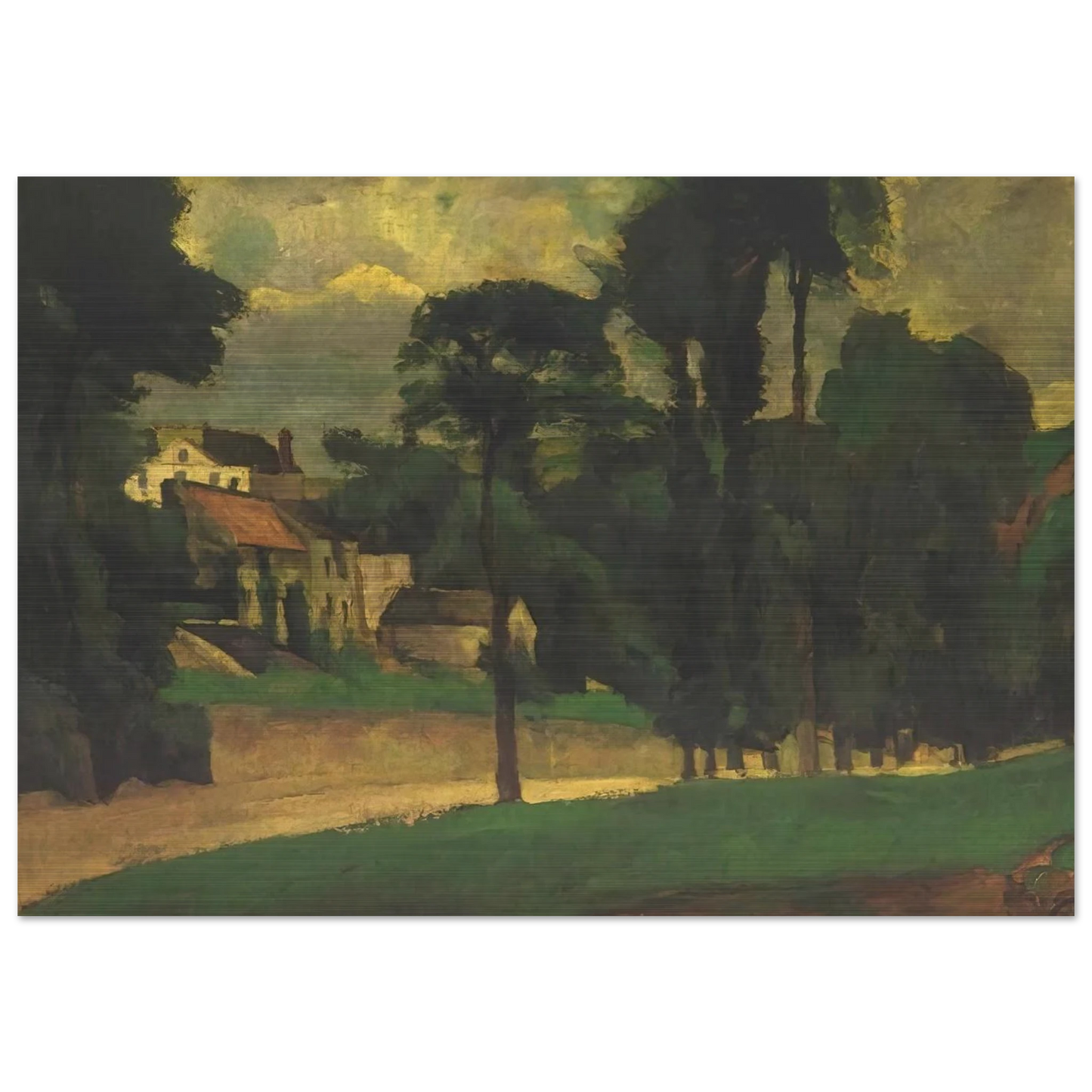 Road at Pontoise - Paul Cézanne Brushed Aluminum Print - 70x100 cm / 28x40 inches | Paul Cézanne Aluminum Print | Paul Cézanne Prints