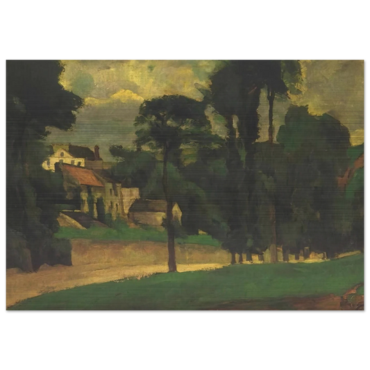 Road at Pontoise - Paul Cézanne Brushed Aluminum Print - 70x100 cm / 28x40 inches | Paul Cézanne Aluminum Print | Paul Cézanne Prints