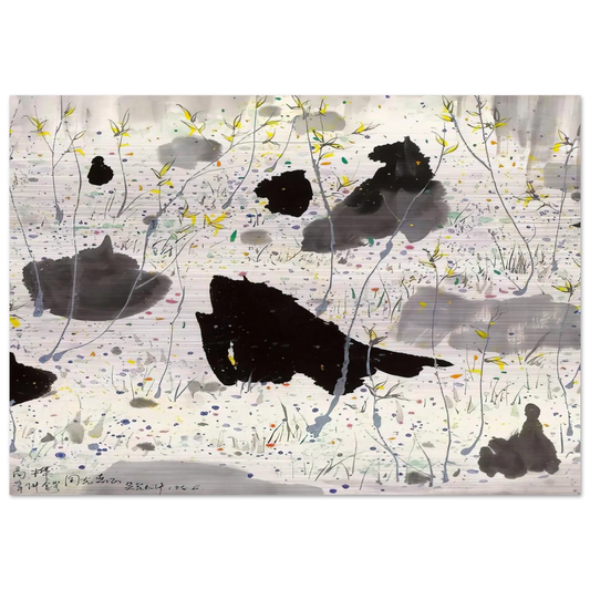 Blossom Out - 1986 - Wu Guanzhong Brushed Aluminum Print - 70x100 cm / 28x40 inches | Wu Guanzhong Aluminum Print | Wu Guanzhong Prints