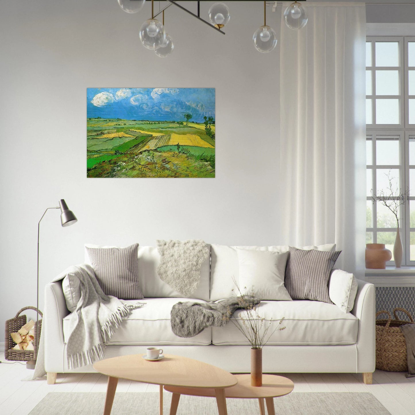 Wheat Fields at Auvers Under Clouded Sky - Vincent van Gogh Brushed Aluminum Print - 70x100 cm / 28x40 inches | Vincent van Gogh Aluminum Print | Vincent van Gogh Prints