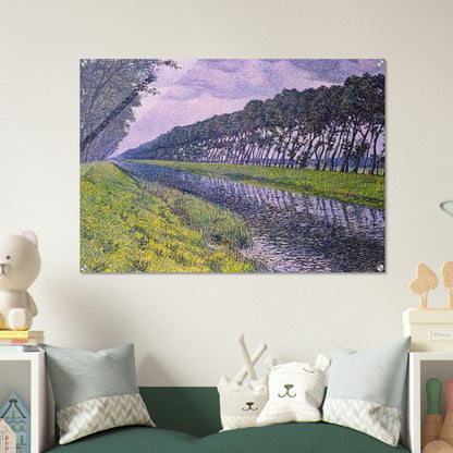 CANAL IN FLANDERS 1894 1 - Theo van Rysselberghe Acrylic Print - 70x100 cm / 28x40″ inches | Theo van Rysselberghe Wall Art | Theo van Rysselberghe Prints