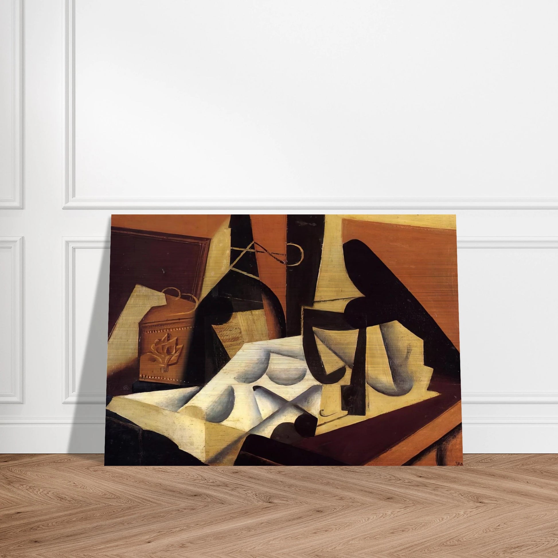 STILL LIFE WITH WHITE TABLECLOTH 1916 - Juan Gris Brushed Aluminum Print - 70x100 cm / 28x40 inches | Juan Gris Aluminum Print | Juan Gris Prints