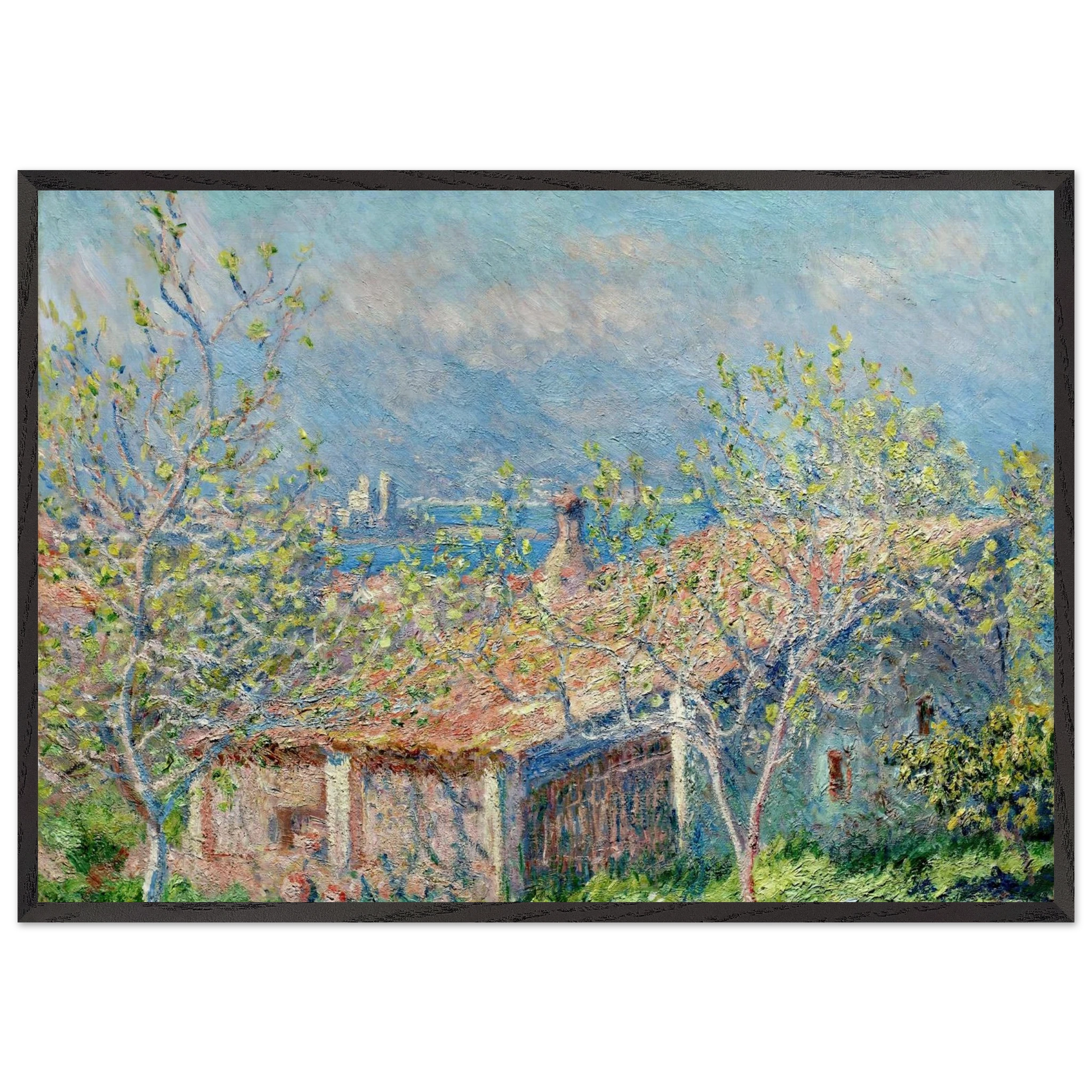 Gardeners House at Antibes - claude monet Framed Art Print – Black Wooden Frame - Default Title - -Framed Art Print