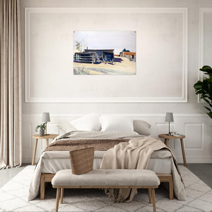 Adobes and Shed, New Mexico - Edward Hopper Acrylic Print - 70x100 cm / 28x40″ inches | Edward Hopper Wall Art | Edward Hopper Prints