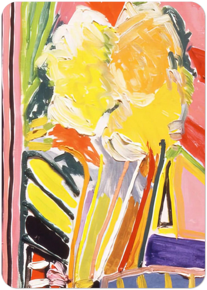 Pink Flower Painting - 1973 By Ronnie Landfield Pack of 10 Post Cards | Ronnie Landfield Post Cards | A6 (10.5 x 14.8 cm) - 4.1 x 5.8 inches