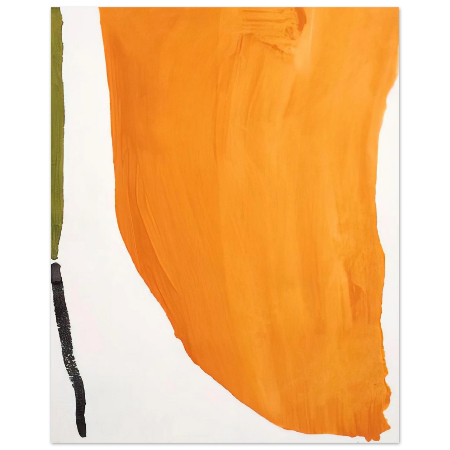 Helen Frankenthaler - Orange Downpour - 1970 Wall art - 20x25 cm / 8x10 inches - Premium Wooden Framed Poster With Fine Art Paper - White frame