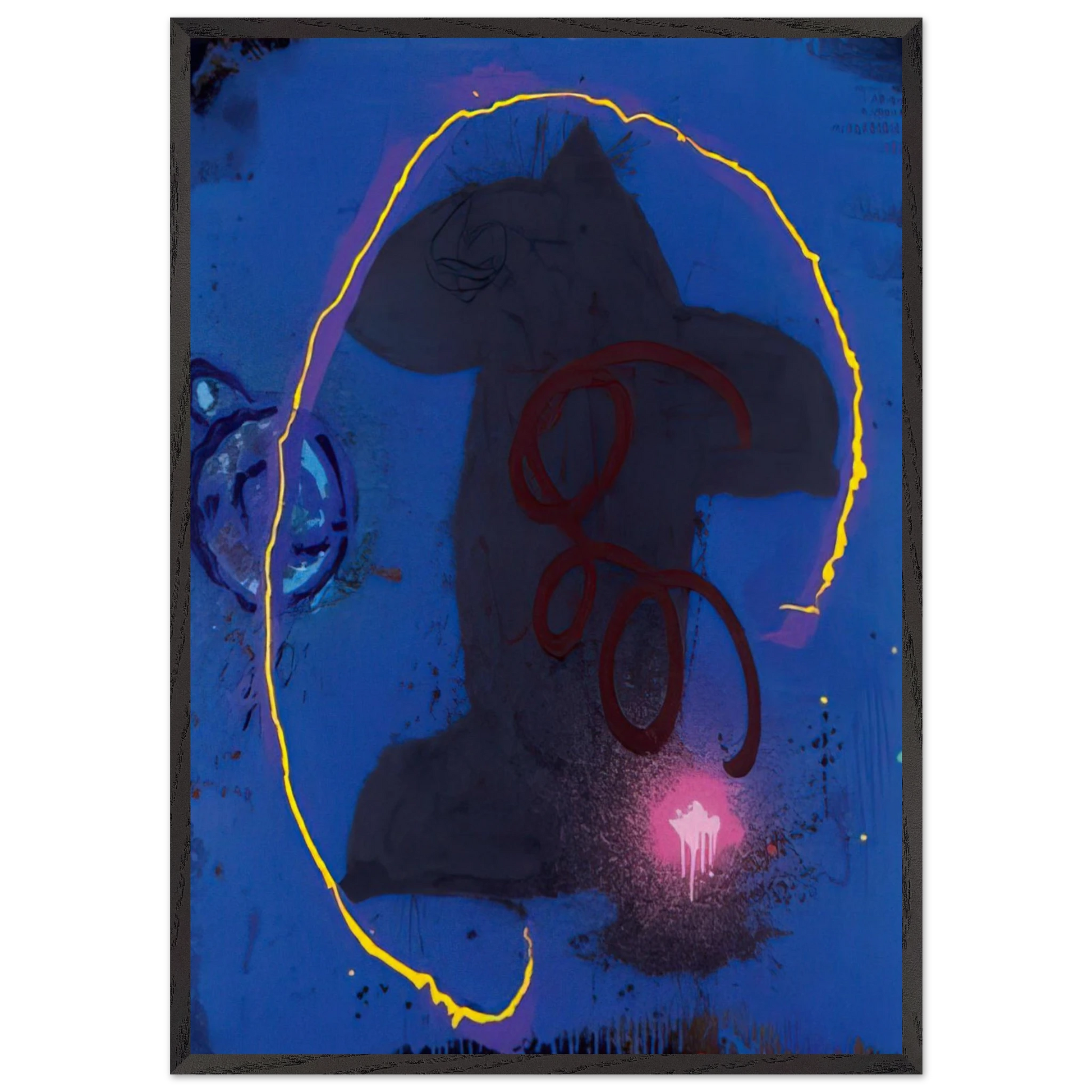 Black Something 8290 - 1990 - John Hoyland Framed Art Print – Black Wooden Frame - Default Title - -Framed Art Print