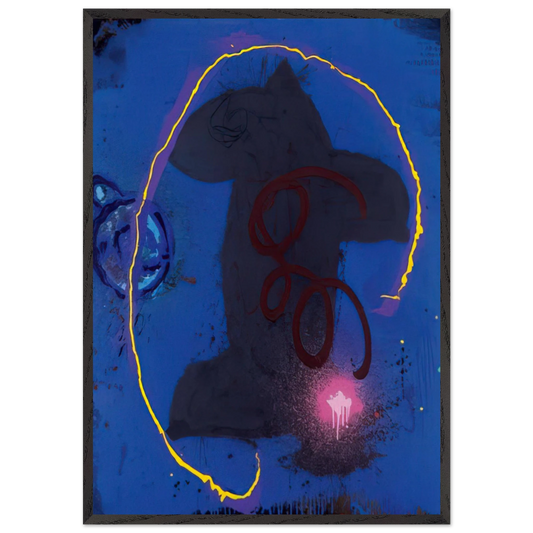 Black Something 8290 - 1990 - John Hoyland Framed Art Print – Black Wooden Frame - Default Title - -Framed Art Print