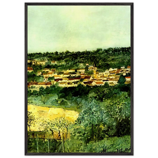 VIEW OF MONTMAGNY - Maurice Utrillo Framed Art Print – Black Wooden Frame - Default Title - -Framed Art Print