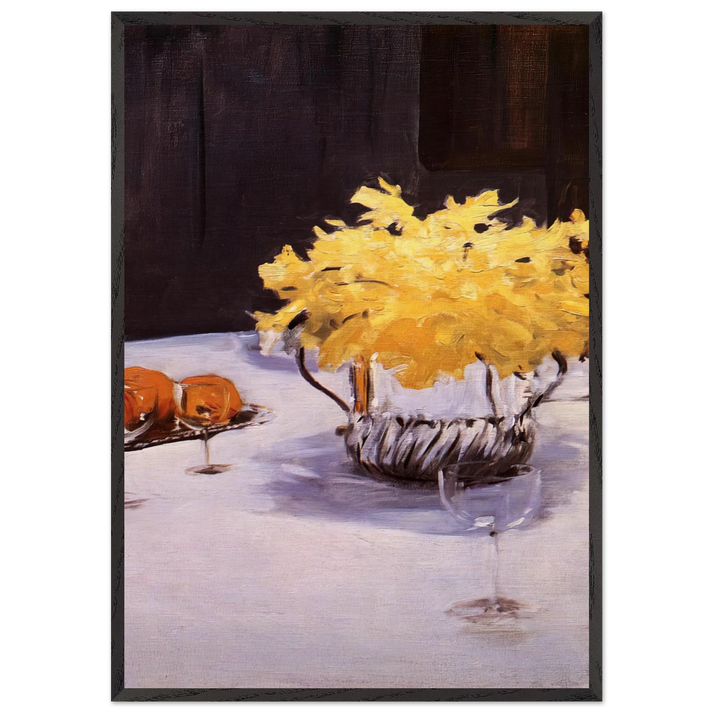 Still Life with Daffodils - John Singer Sargent 70x100 cm / 28x40 inches Framed Art Print – Black Wooden Frame