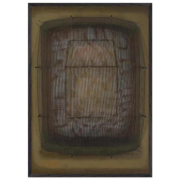 Espejo dorado - Art Informel - Manuel Rivera 70x100 cm / 28x40 inches Framed Art Print – Black Wooden Frame