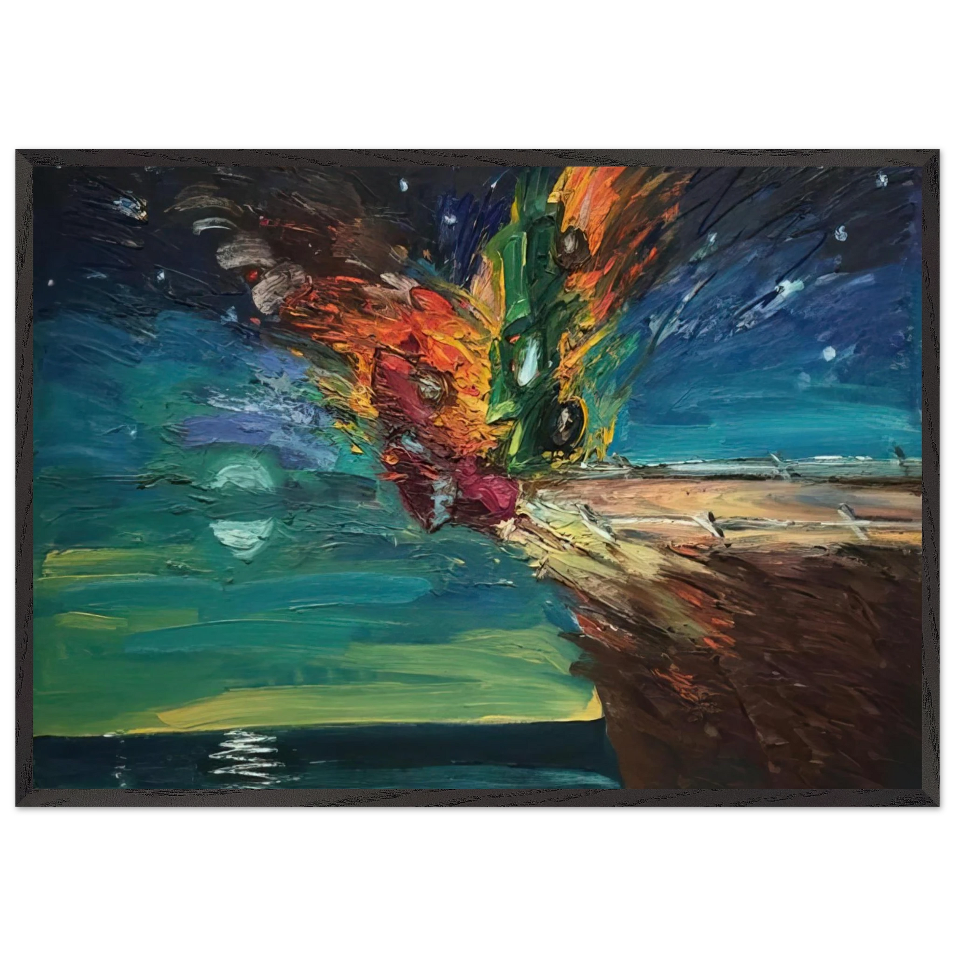 Over the Edge - 1984 - Carlos Almaraz Framed Art Print – Black Wooden Frame - Default Title - -Framed Art Print