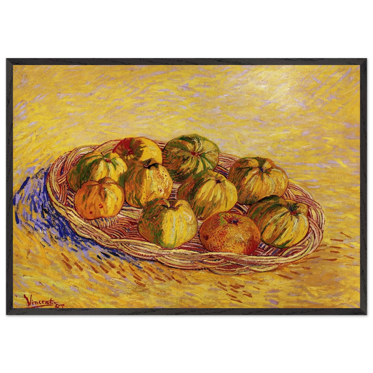 Still Life with Basket of Apples - Vincent van Gogh Framed Art Print – Black Wooden Frame - Default Title - -Framed Art Print