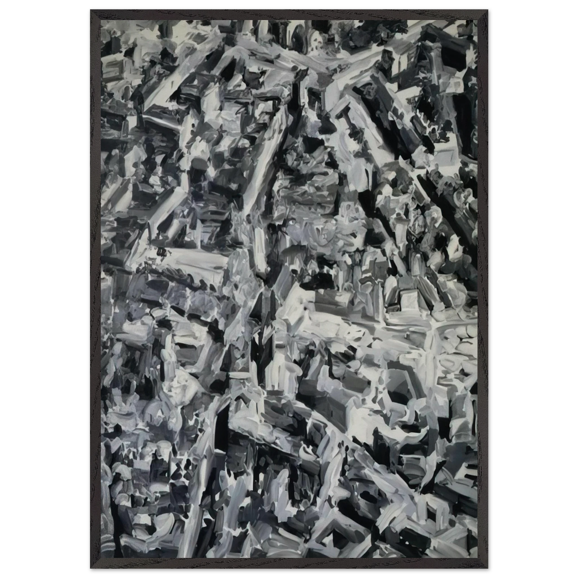 TOWNSCAPE F 1968 - Gerhard Richter Framed Art Print – Black Wooden Frame - Default Title - -Framed Art Print