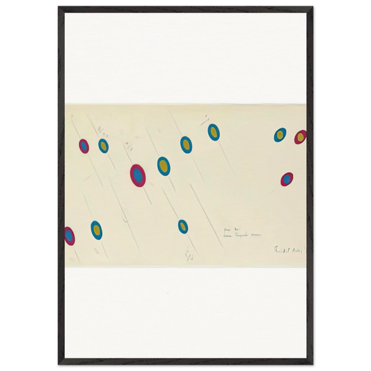 OVAL AXIS CERISE TURQUOISE OCHRE 1970 - Bridget Riley Framed Art Print – Black Wooden Frame - Default Title - -Framed Art Print