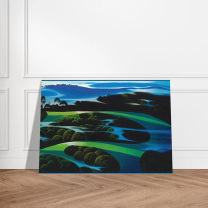 Summers Twilight - Eyvind Earle Brushed Aluminum Print - 70x100 cm / 28x40 inches | Eyvind Earle Aluminum Print | Eyvind Earle Prints