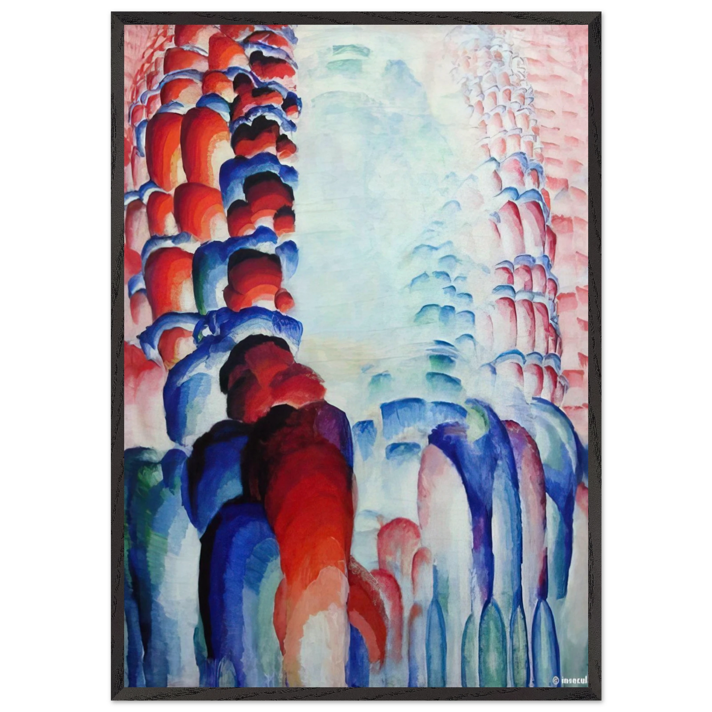 Hindu Motif or Graduated Red - Frantisek Kupka Framed Art Print – Black Wooden Frame - Default Title - -Framed Art Print