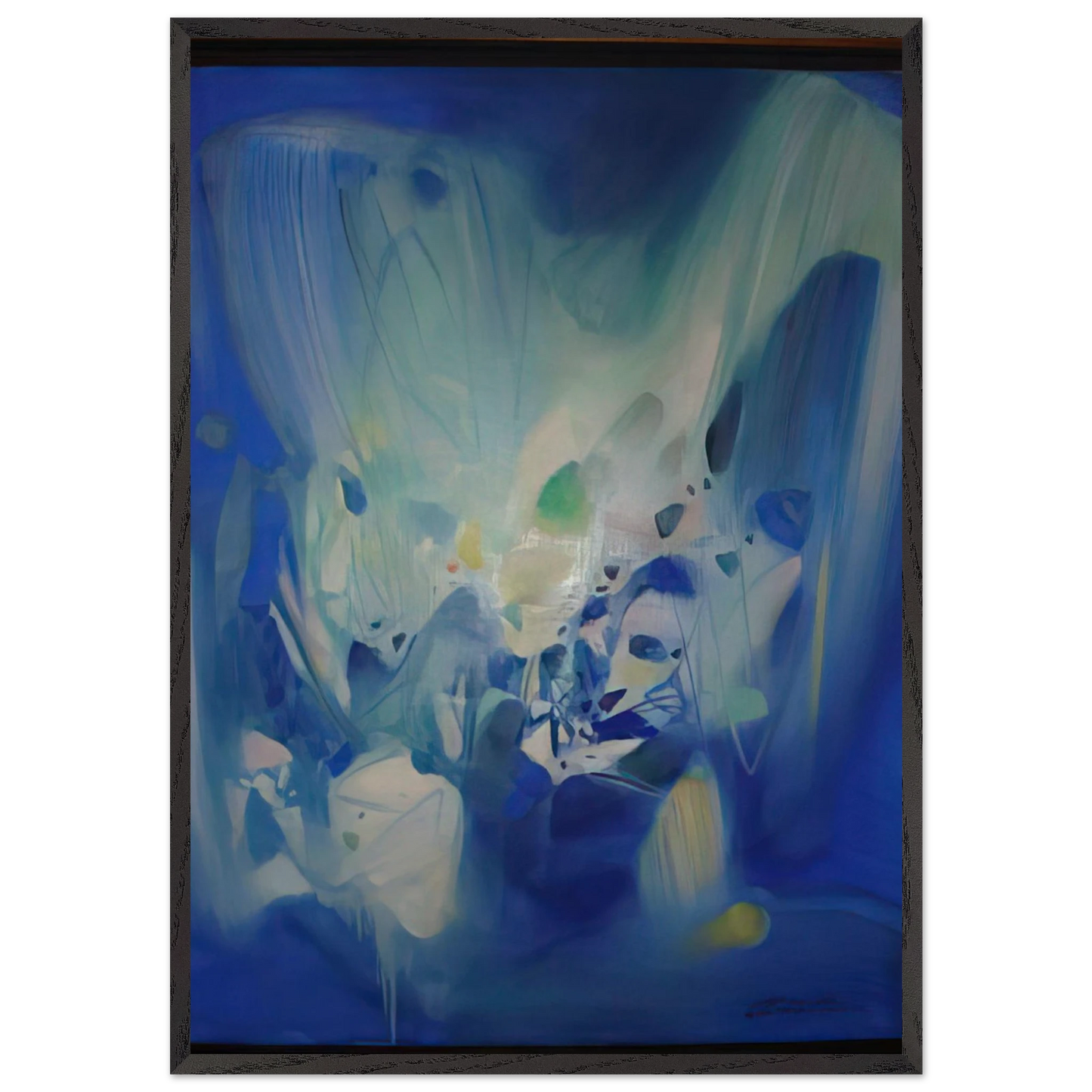 DOMINANT BLEU 1990 - Chu teh Chun Framed Art Print – Black Wooden Frame - Default Title - -Framed Art Print