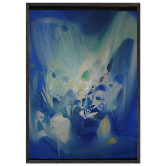 DOMINANT BLEU 1990 - Chu teh Chun Framed Art Print – Black Wooden Frame - Default Title - -Framed Art Print