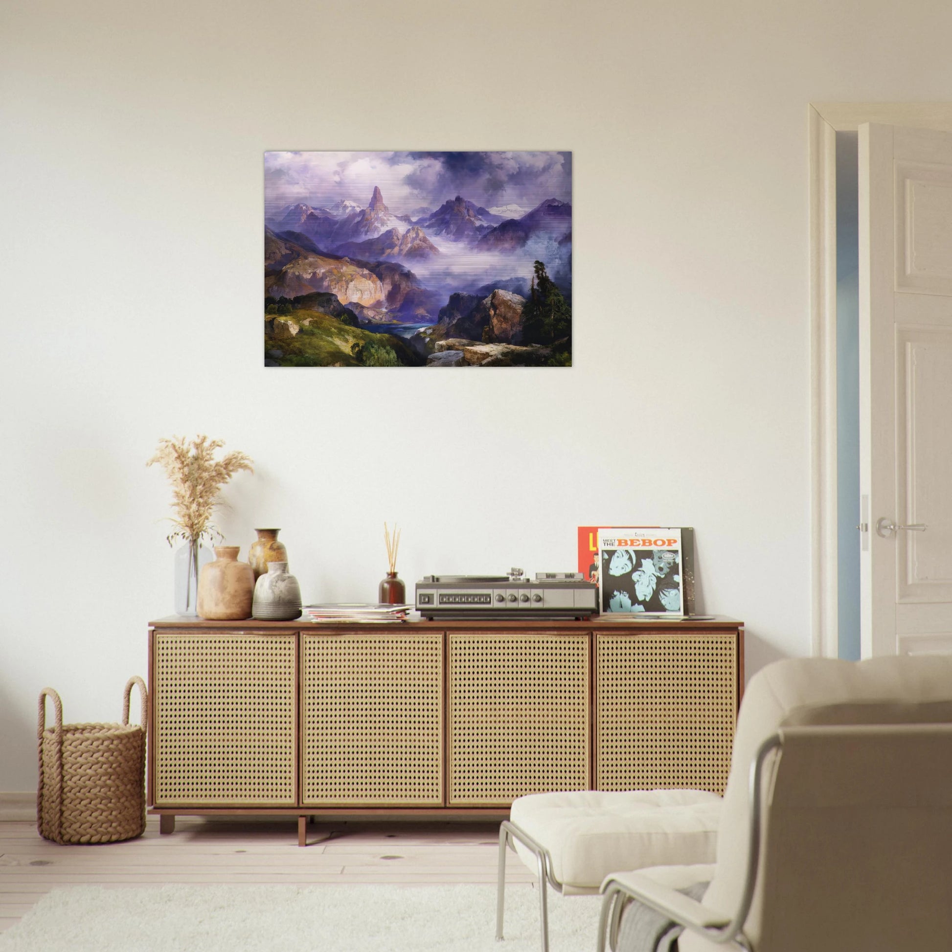 Index Peak Yellowstone National Park - Thomas Moran Brushed Aluminum Print - 70x100 cm / 28x40 inches | Thomas Moran Aluminum Print | Thomas Moran Prints