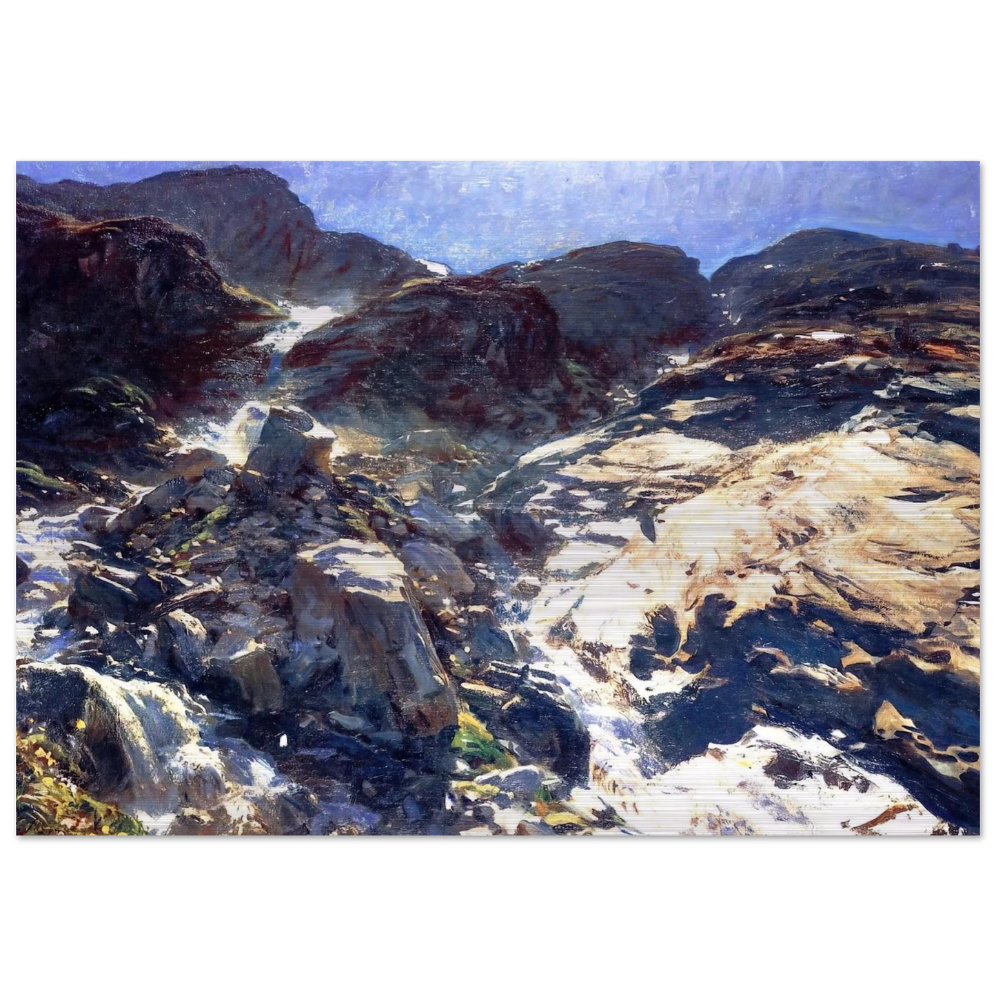 Glacier Streams - John Singer Sargent Brushed Aluminum Print - 70x100 cm / 28x40 inches | John Singer Sargent Aluminum Print | John Singer Sargent Prints
