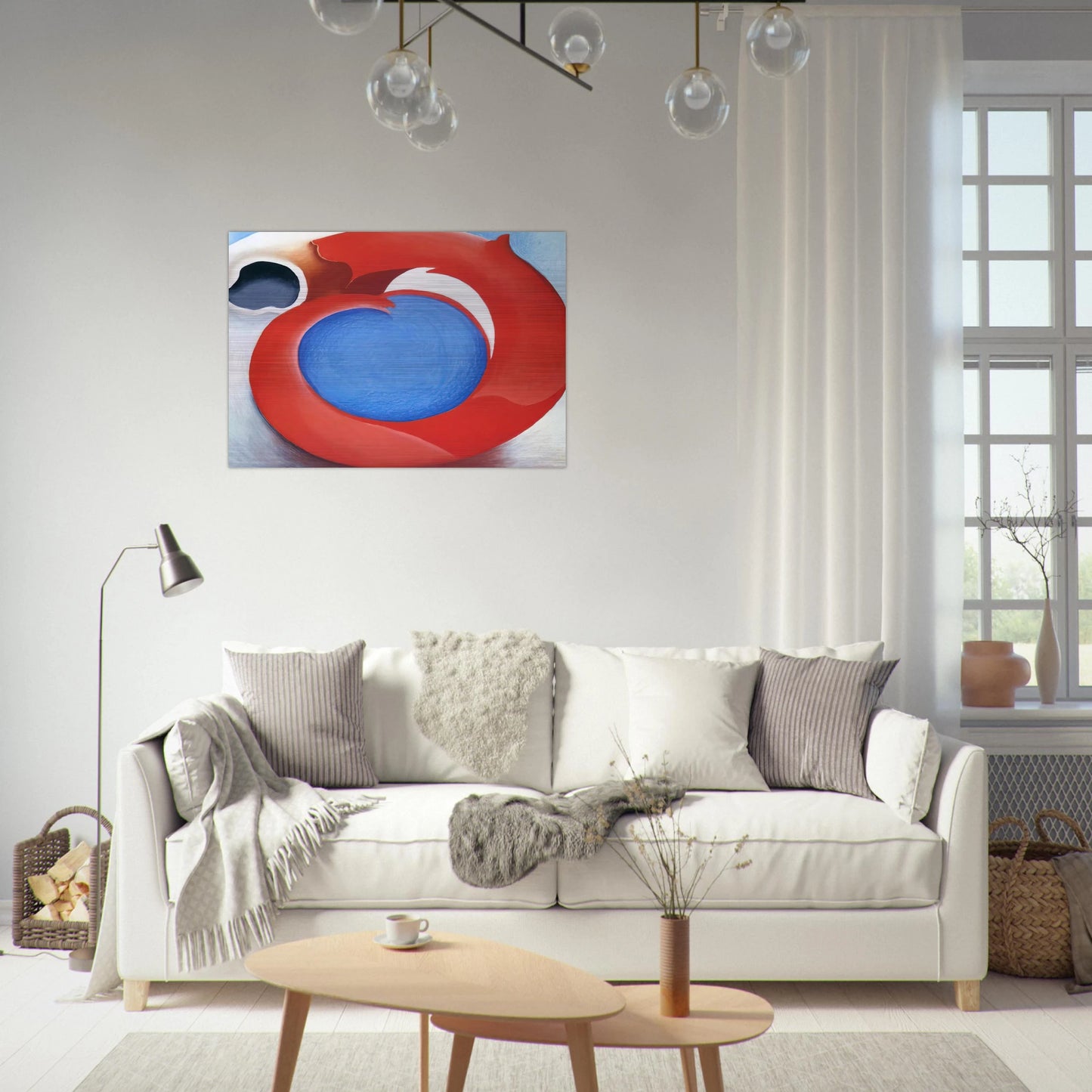 Goat's Horn With Red - Georgia O'Keeffe Brushed Aluminum Print - 70x100 cm / 28x40 inches | Georgia O'Keeffe Aluminum Print | Georgia O'Keeffe Prints