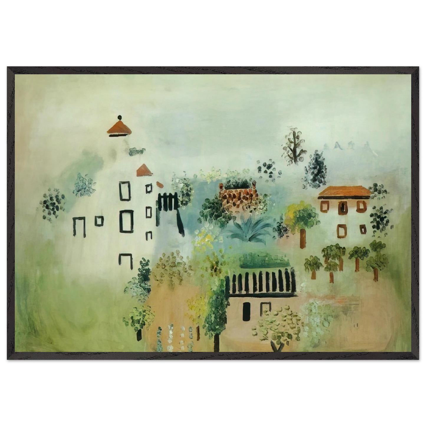 LANDSCAPE N5 - Pablo Picasso Framed Art Print – Black Wooden Frame - Default Title - -Framed Art Print