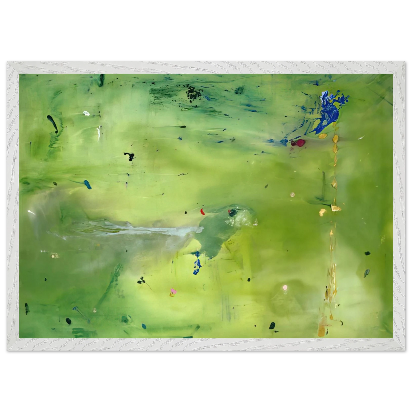 Helen Frankenthaler - A Green Thought in a Green Shade - 1981 Wall art - 60x80 cm / 24x32 Inches - Premium Wooden Framed Poster With Fine Art Paper - Wood frame