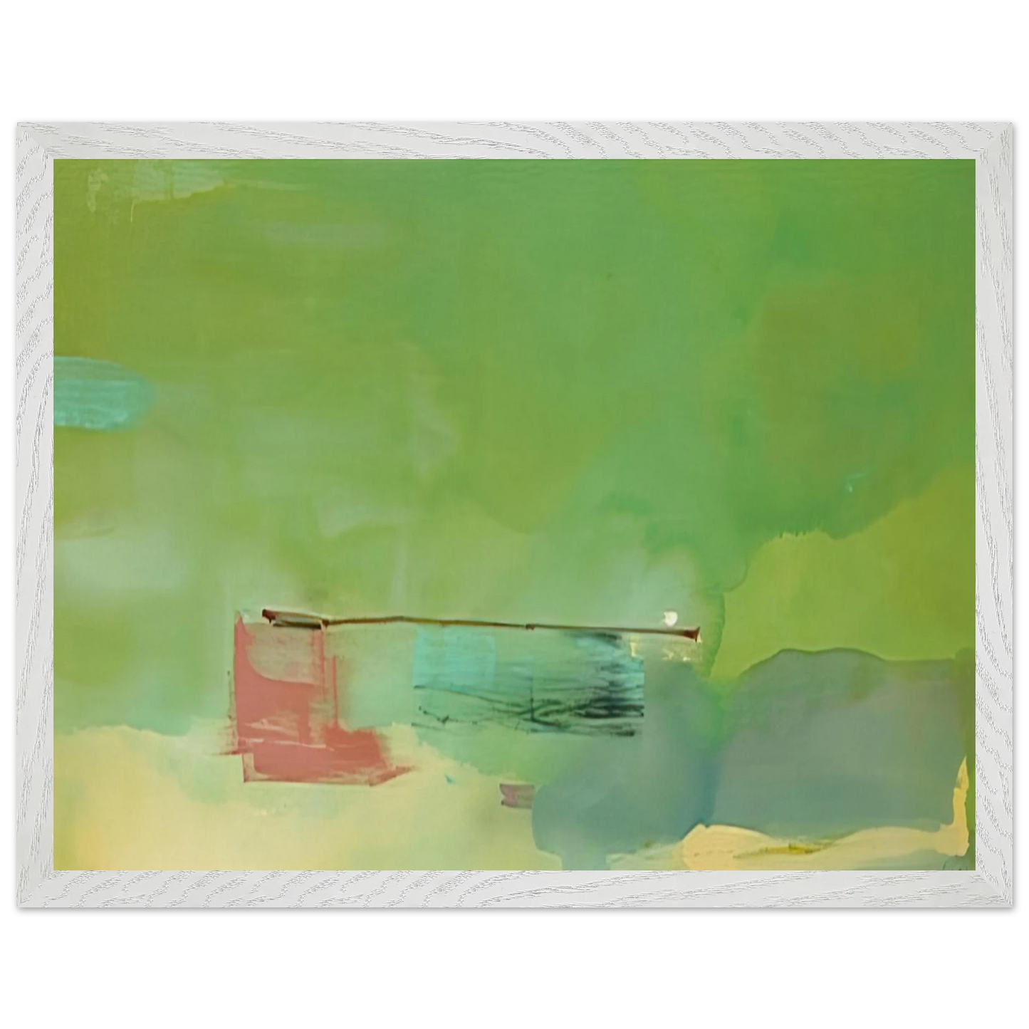Helen Frankenthaler - Springscape - 1975 Wall art - 70x100 cm / 28x40 inches - Premium Wooden Framed Poster With Fine Art Paper - White frame