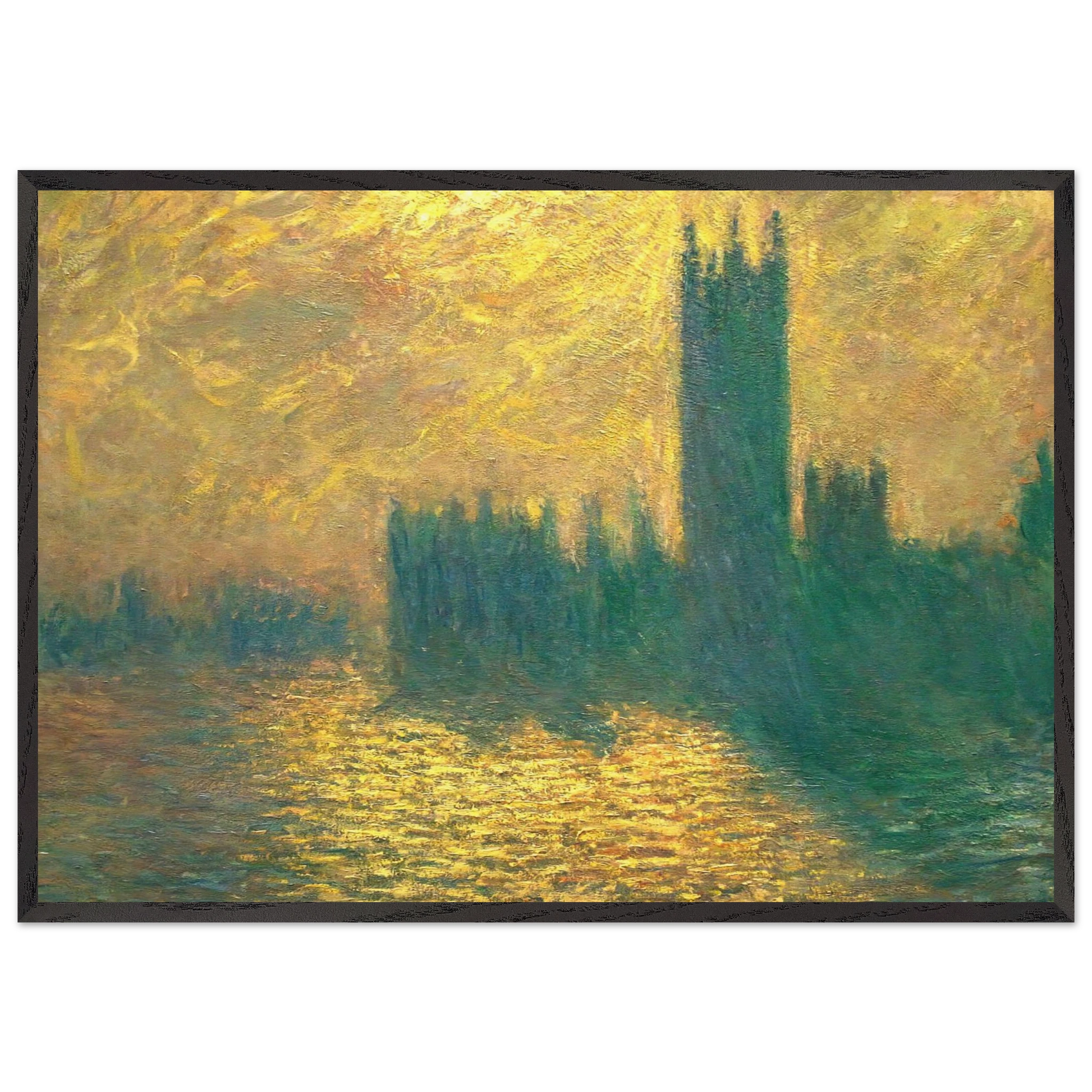 Houses of Parliament - claude monet Framed Art Print – Black Wooden Frame - Default Title - -Framed Art Print