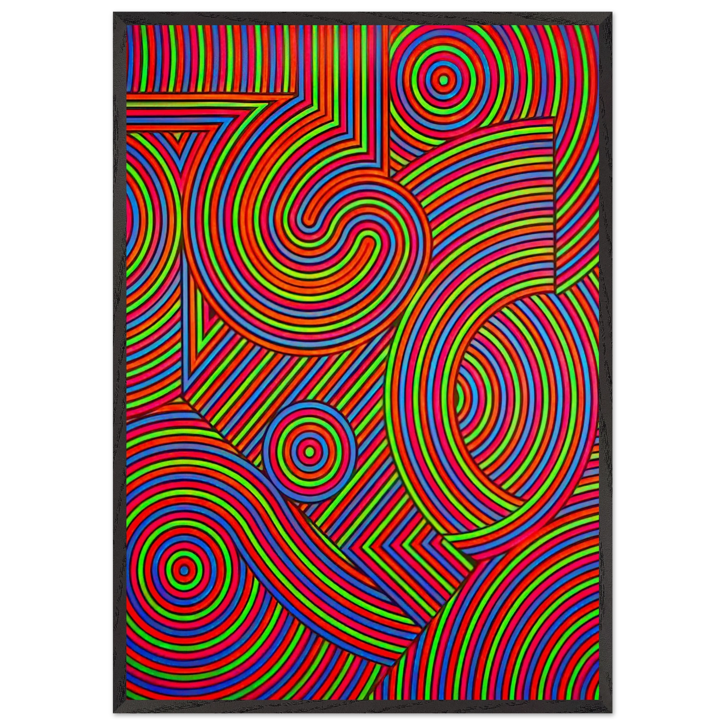 Tekers-MC - 1981 - Victor Vasarely Framed Art Print – Black Wooden Frame - Default Title - -Framed Art Print