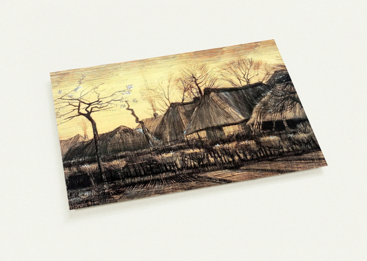 Houses with Thatched Roofs By Vincent van Gogh Pack of 10 Post Cards | Vincent van Gogh Post Cards | A6 (10.5 x 14.8 cm) - 4.1 x 5.8 inches