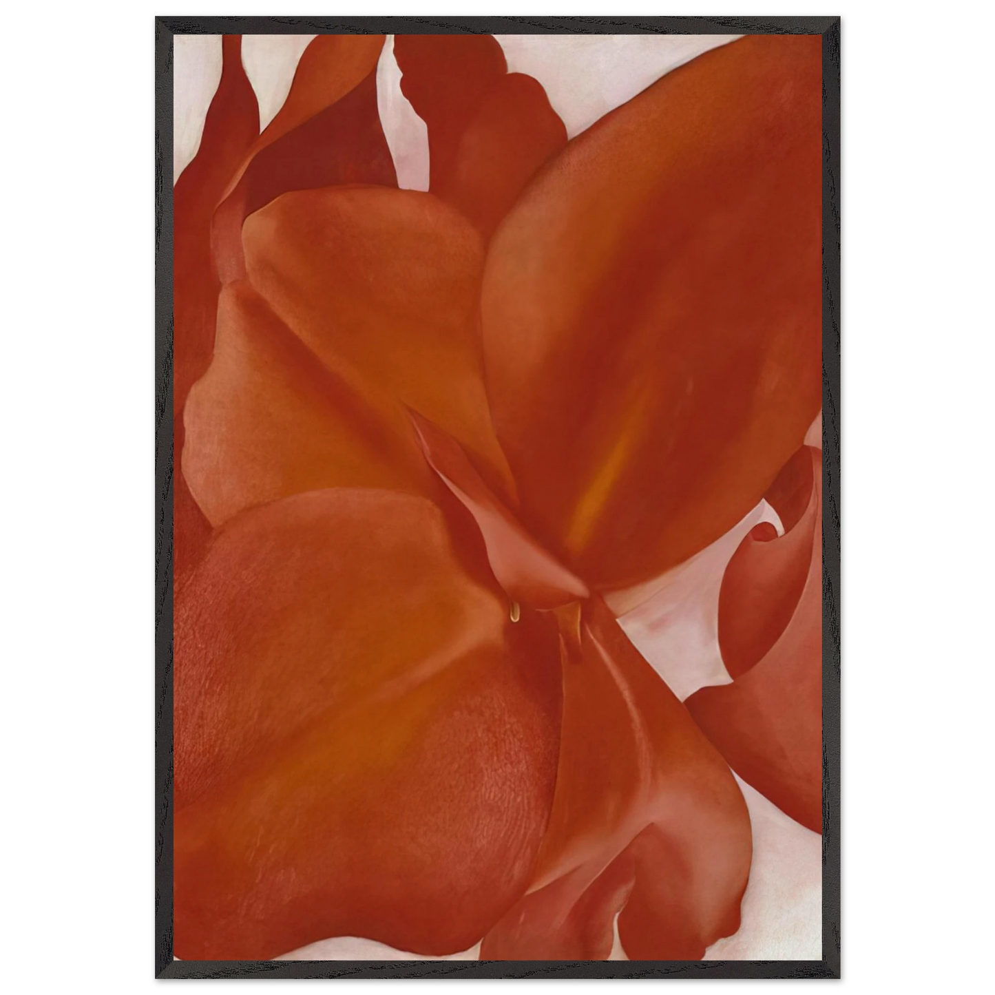 Red Cannas - Georgia OKeeffe 70x100 cm / 28x40 inches Framed Art Print – Black Wooden Frame
