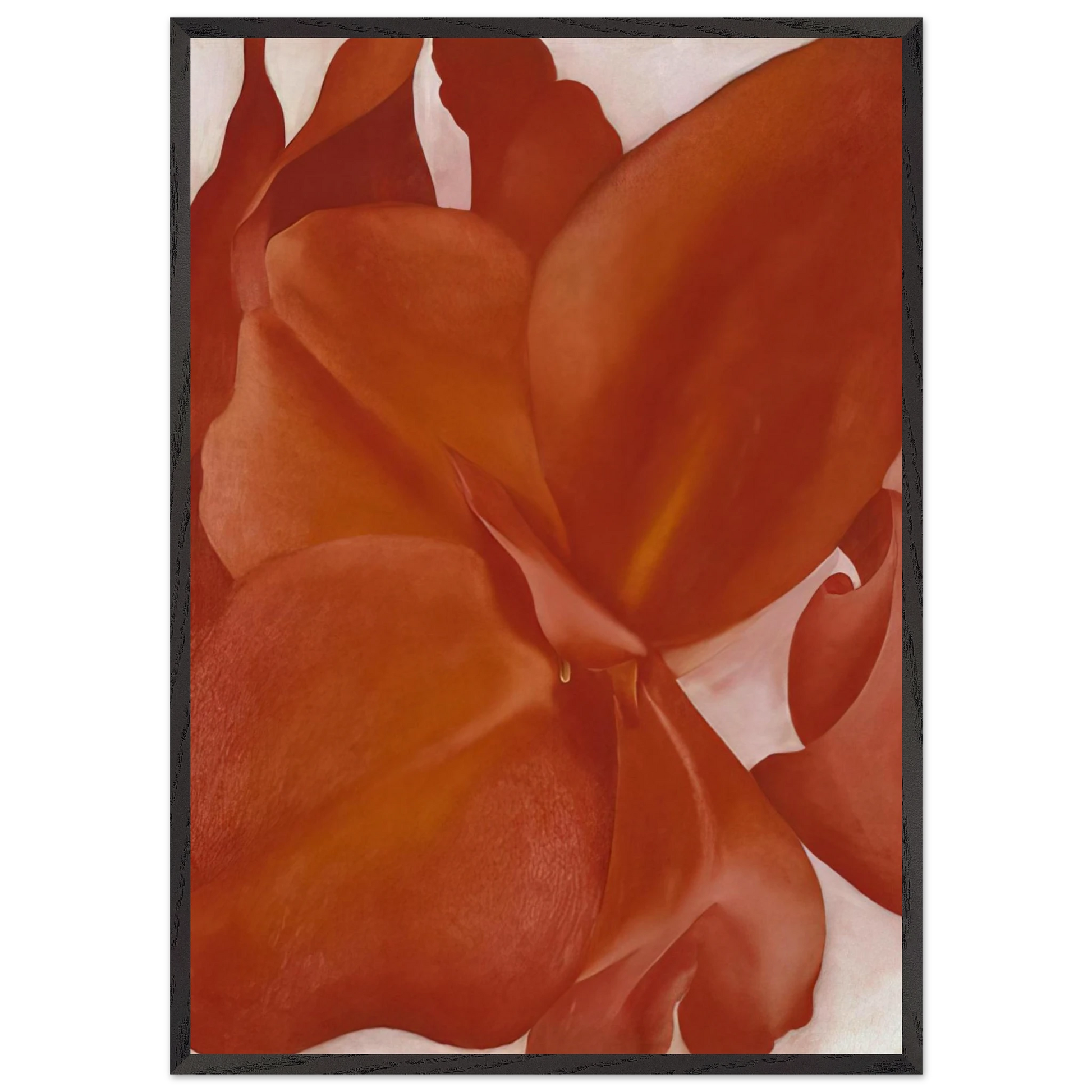 Red Cannas - Georgia OKeeffe 70x100 cm / 28x40 inches Framed Art Print – Black Wooden Frame