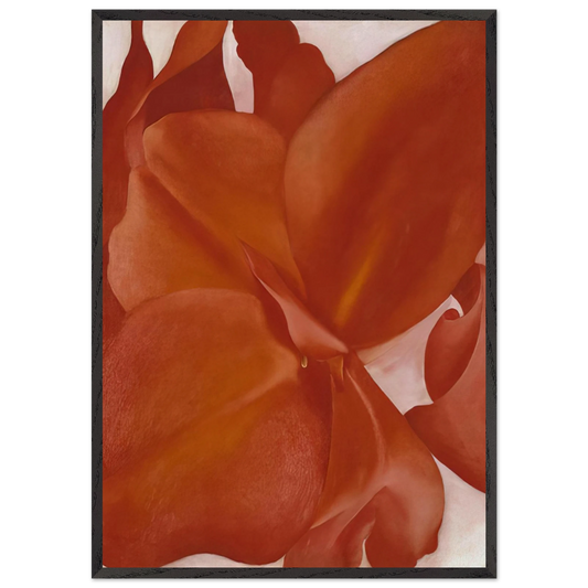 Red Cannas - Georgia OKeeffe 70x100 cm / 28x40 inches Framed Art Print – Black Wooden Frame