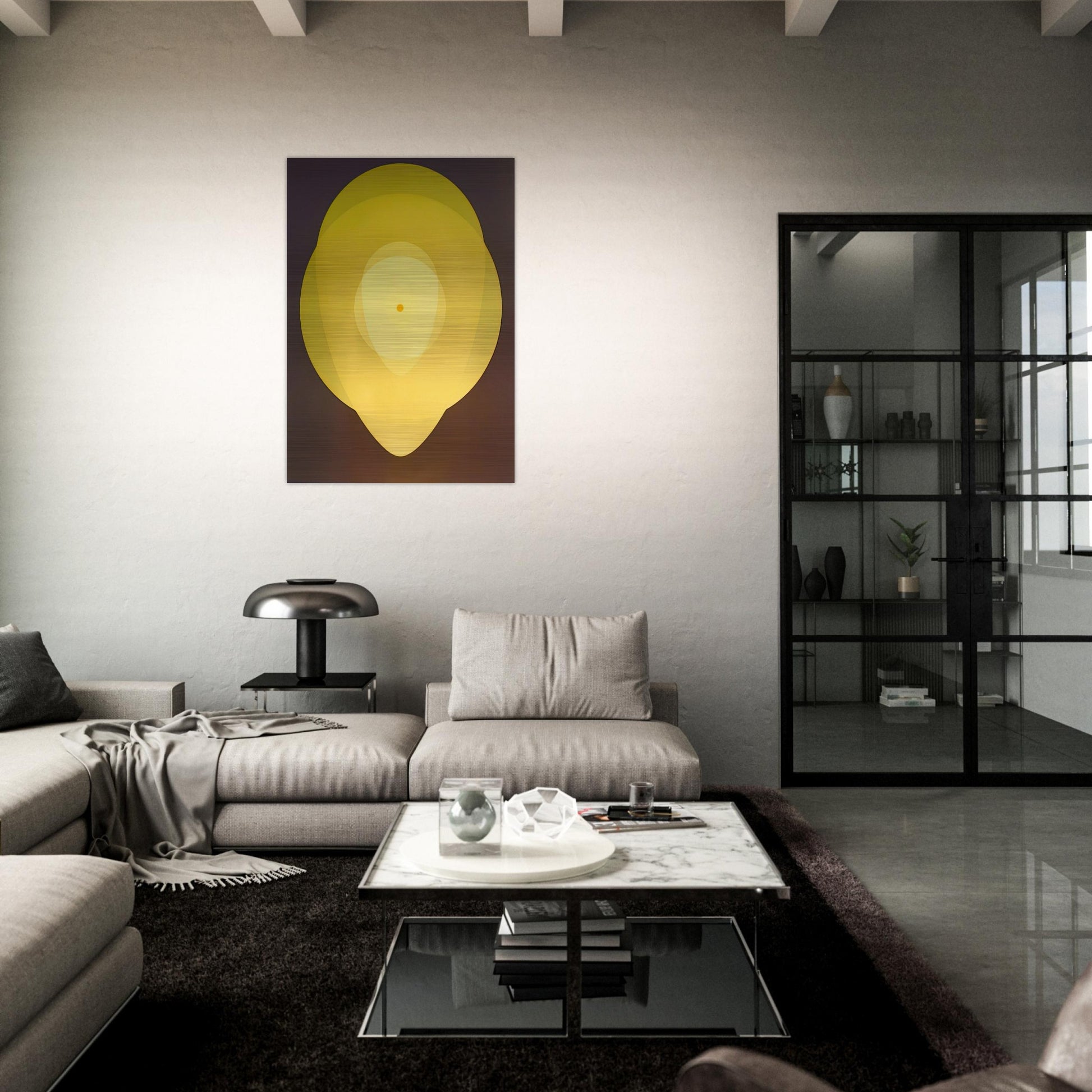 Yellow Mandala - 1970 - Clarence Holbrook Carter Brushed Aluminum Print - 70x100 cm / 28x40 inches | Clarence Holbrook Carter Aluminum Print | Clarence Holbrook Carter Prints