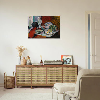 DISHES AND MELON 1907 - Henri Matisse Brushed Aluminum Print - 70x100 cm / 28x40 inches | Henri Matisse Aluminum Print | Henri Matisse Prints