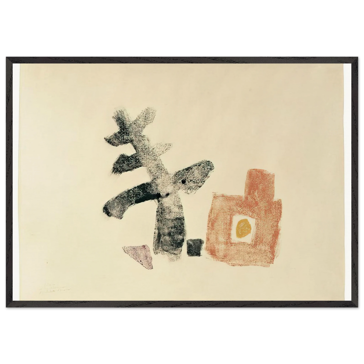 11550 - 1950 - Julius Bissier Framed Art Print – Black Wooden Frame - Default Title - -Framed Art Print