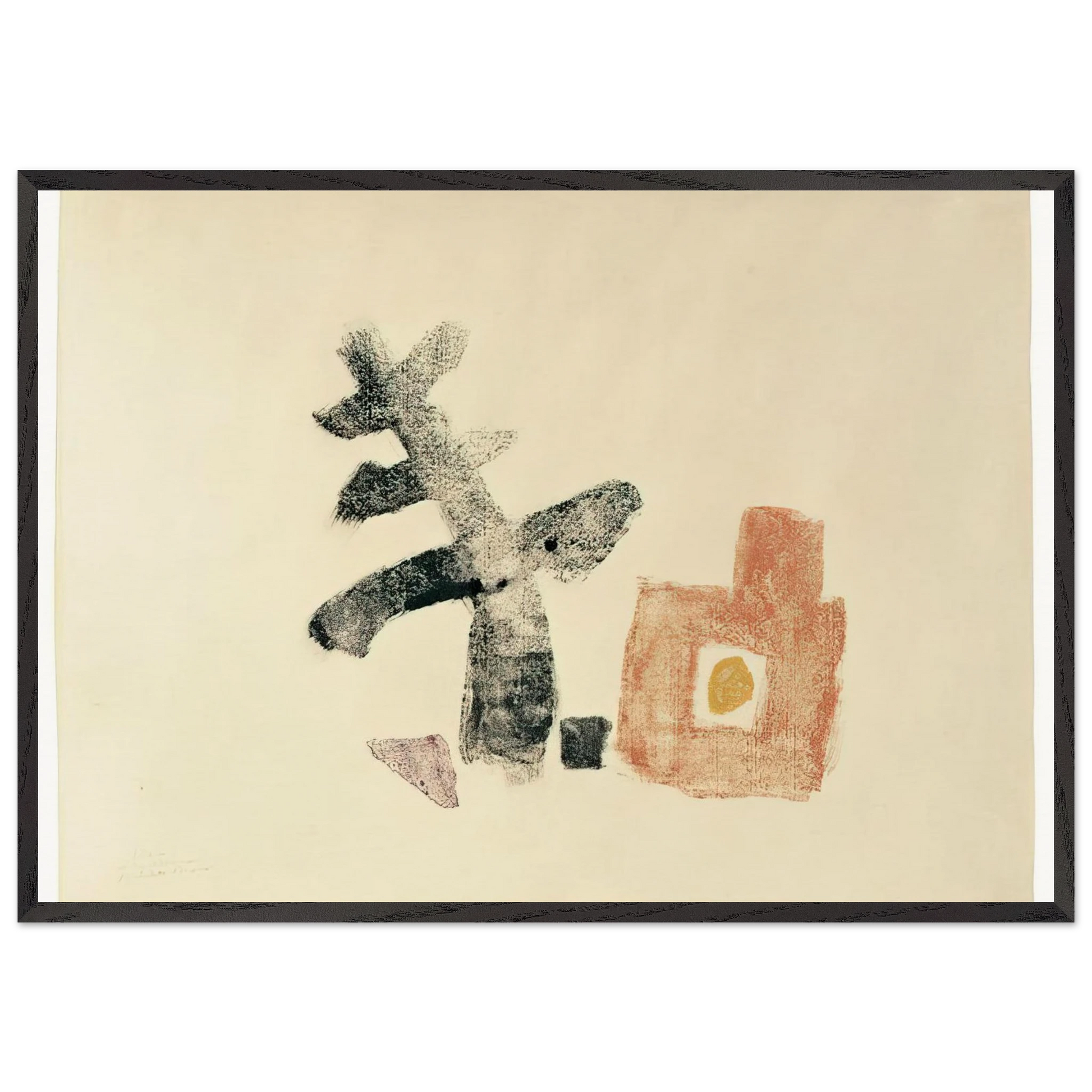 11550 - 1950 - Julius Bissier Framed Art Print – Black Wooden Frame - Default Title - -Framed Art Print