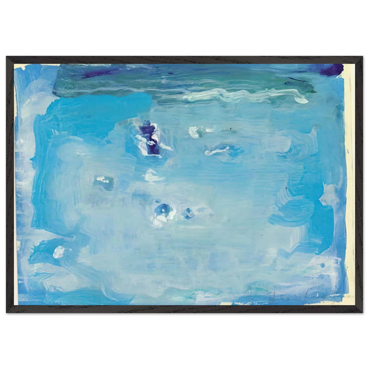 Helen Frankenthaler - Untitled - Color Field Painting, Lyrical Abstraction Wall art - 40x50 cm / 16x20 inches - Premium Wooden Framed Poster With Fine Art Paper - Wood frame
