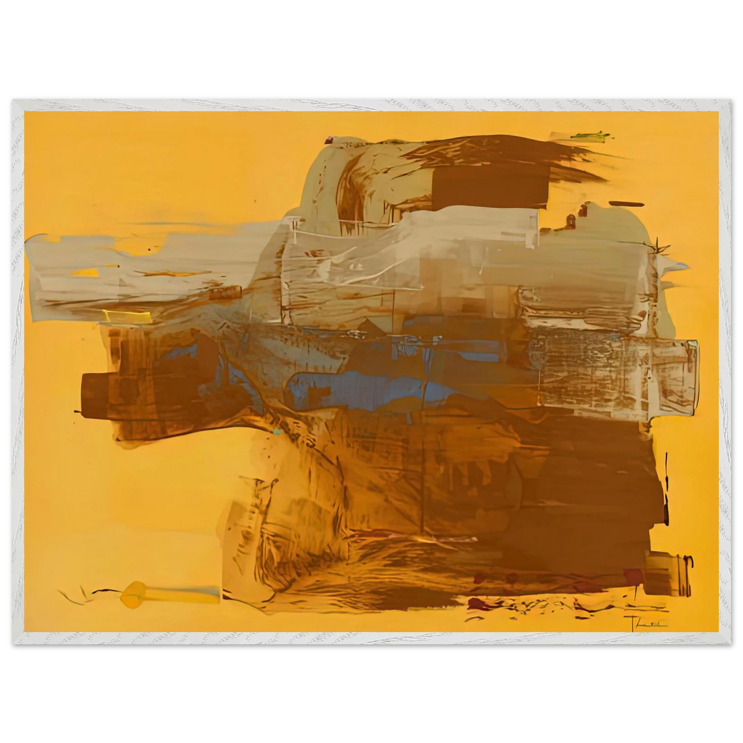 Helen Frankenthaler - Mineral Kingdom, 1976- Wall Art - 21x29.7 cm / 8x12" - Premium Wooden Framed Poster With Fine Art Paper - Black frame