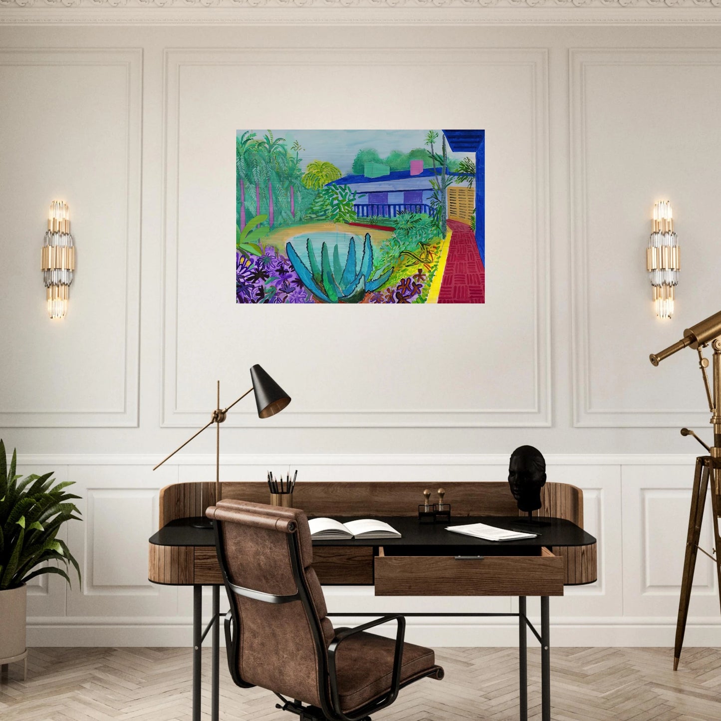 David Hockney - David Hockney Brushed Aluminum Print - 70x100 cm / 28x40 inches | David Hockney Aluminum Print | David Hockney Prints