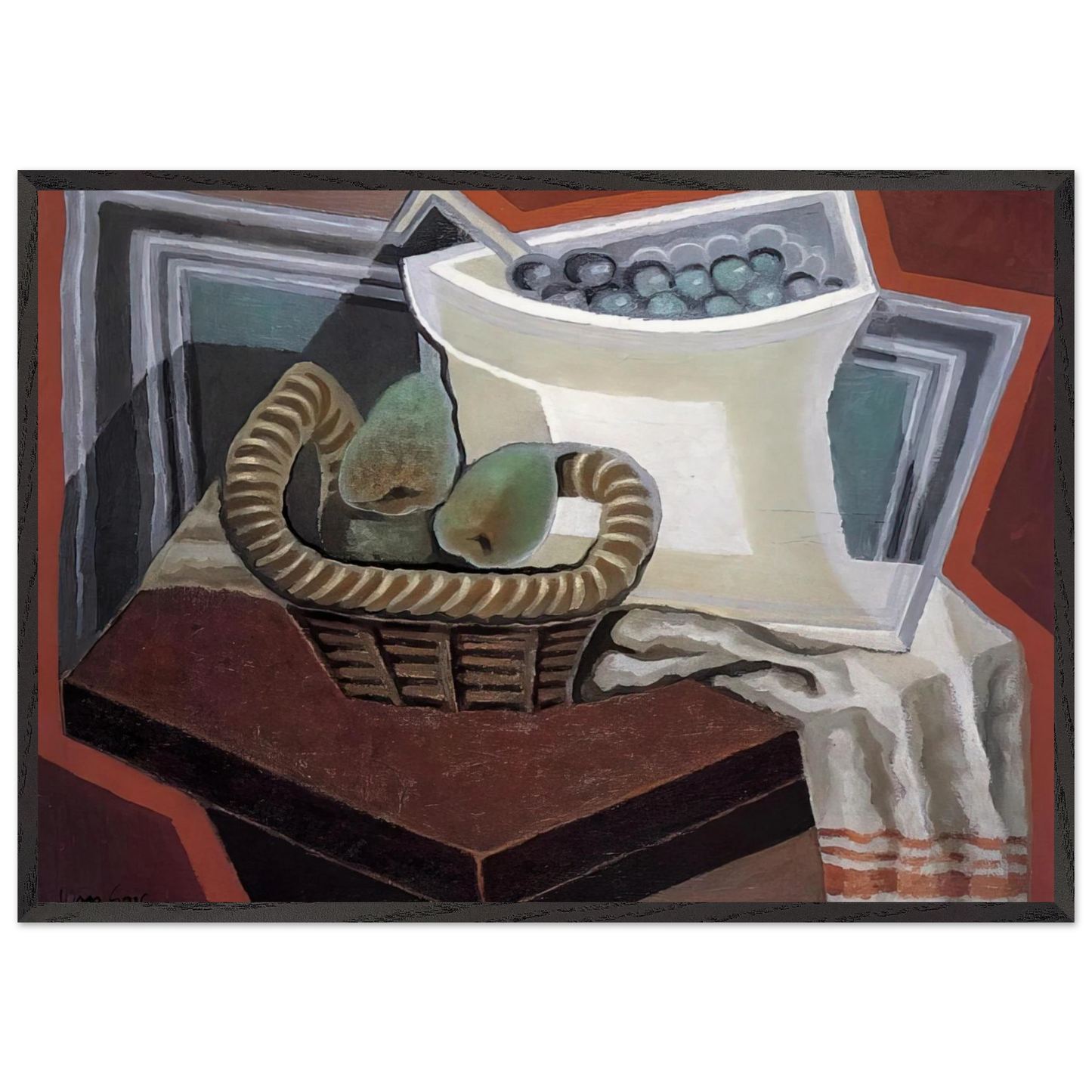THE BASKET OF PEARS 1925 - Juan Gris Framed Art Print – Black Wooden Frame - Default Title - -Framed Art Print