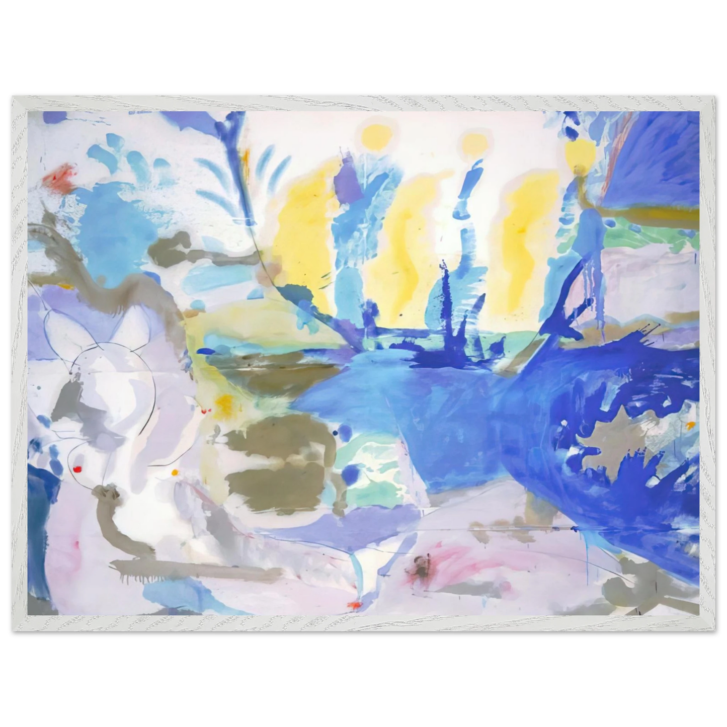 Helen Frankenthaler - Basque Beach - 1958 Wall art - A3 (29.7 x 42  cm) - Premium Wooden Framed Poster With Fine Art Paper - Wood frame