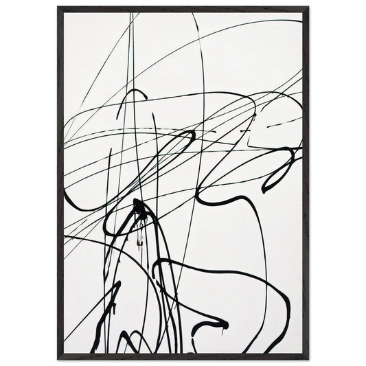 Untitled T1989-A3 - 1989 - Hans Hartung Framed Art Print – Black Wooden Frame - Default Title - -Framed Art Print