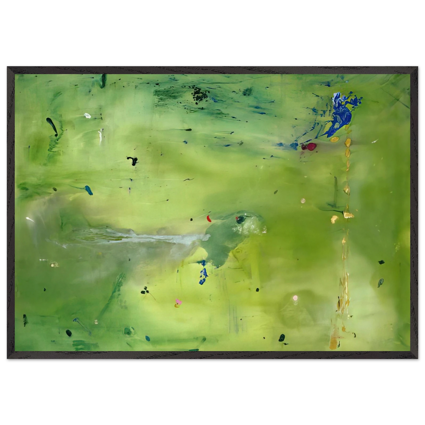 A Green Thought in a Green Shade - 1981 - Helen Frankenthaler Framed Art Print – Black Wooden Frame - Default Title - -Framed Art Print