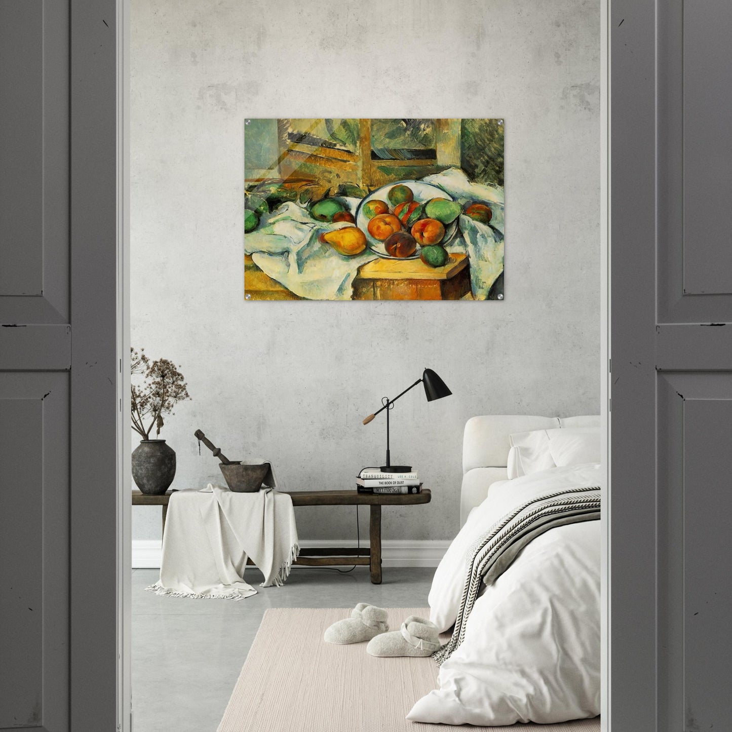 Table, Napkin and Fruit - Paul Cézanne Acrylic Print - 70x100 cm / 28x40″ inches