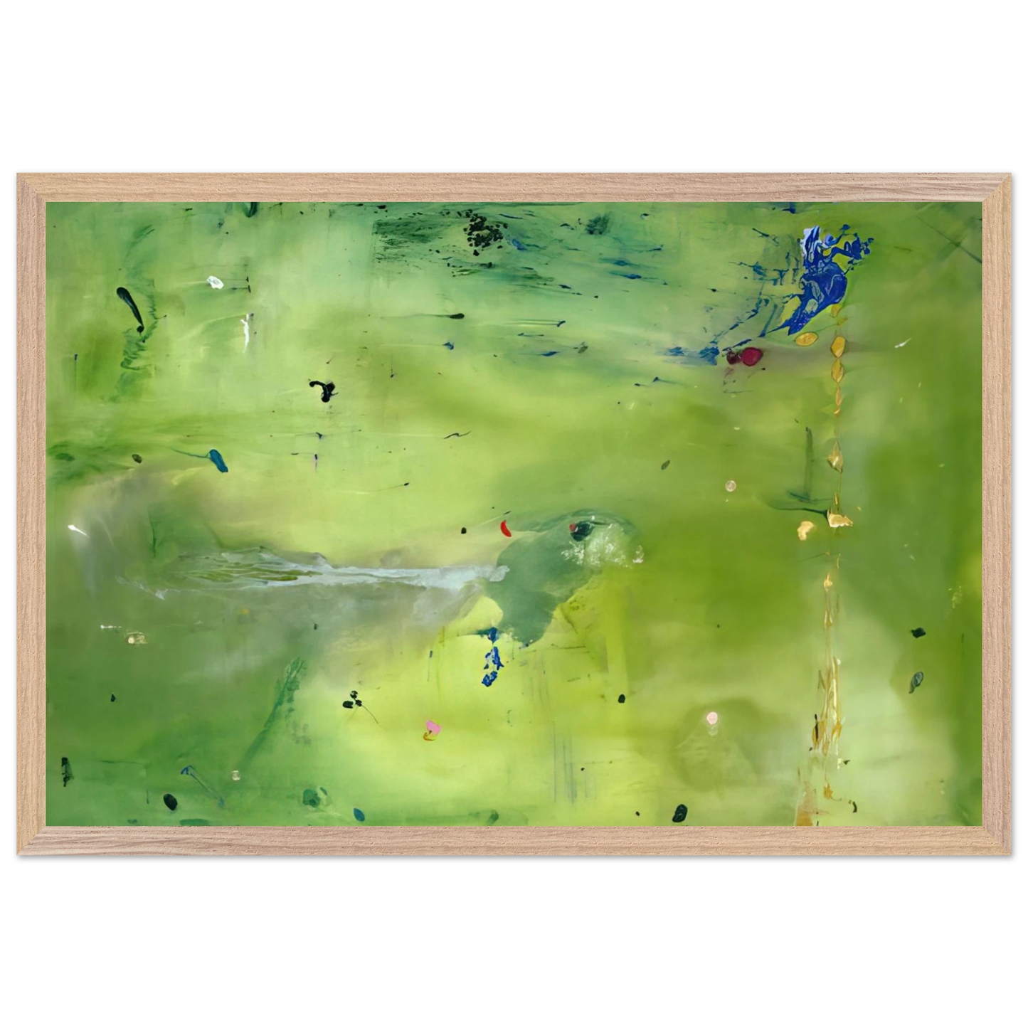 Helen Frankenthaler - A Green Thought in a Green Shade - 1981 Wall art - 50x70 cm / 20x28 Inches - Premium Wooden Framed Poster With Fine Art Paper - White frame